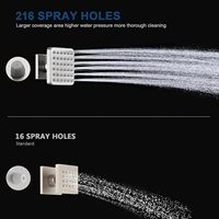 Jet de douche carré moderne en laiton massif haute pression à fixation murale pour massage spa, 4 pièces, nickel brossé, Homedec HD-031523, garantie 5 ans