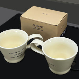 Tasse <span class=keywords><strong>anglaise</strong></span> noire simple de couleur crème Ins Design Sense <span class=keywords><strong>Mug</strong></span> avec grande poignée - Product Image 6
