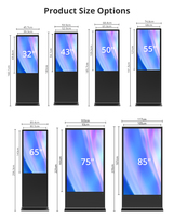 Pantalla infrarroja vertical para interiores 4K, tótem de señalización digital personalizado 43 50 55 pulgadas, señalización digital Android