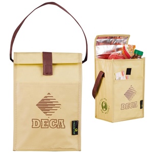 Vendita calda per bambini borsa frigo per pranzo con manico in tessuto Non tessuto refrigeratore isolato per Picnic Camping lettera 'ghiaccio' Design cibo da asporto - Product Image 4