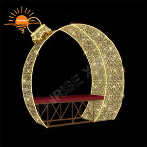 La silla grande navideña para exteriores del centro presenta un paseo decorativo a través de una caja de regalo con luz LED blanca cálida para Centro Comercial - Product Image 4