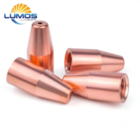 Suku Cadang Pistol Las Laser Genggam, Nosel Pengumpan Kawat Tembaga Merah untuk Nosel Pengelasan Pandu Kawat Hanwei Chaoqiang, Ujung M5 H15
