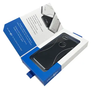 ブルーブラック格安カスタム携帯電話ケースブリスター小売包装電話ケース紙梱包箱
