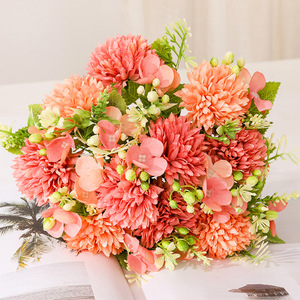 Rafia Joy Ball ramo <span class=keywords><strong>de</strong></span> flores <span class=keywords><strong>de</strong></span> imitación decoración <span class=keywords><strong>de</strong></span> mesa <span class=keywords><strong>de</strong></span> comedor crisantemo <span class=keywords><strong>flor</strong></span> Artificial para fotografía - Product Image 2