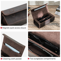 Étui à lunettes de luxe personnalisable en cuir véritable, emballage pour lunettes de soleil, pochette portable pour lunettes, design avec logo