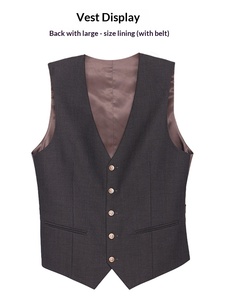 Ensemble de costume d'affaires <span class=keywords><strong>pour</strong></span> <span class=keywords><strong>homme</strong></span> à double boutonnage avec impression de logo personnalisé, veste respirante et imperméable à revers cranté, ensemble 3 pièces - Product Image 5