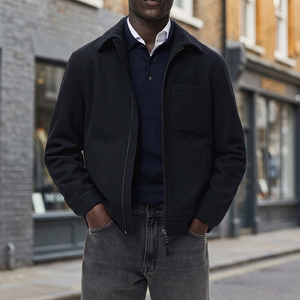 Men's Winter Quilted Hooded <b>Jacket</b> Stand Collar Zipper <b>Canvas</b> Windproof - Product Image 3