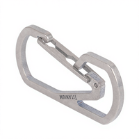 Mousqueton porte-clés en titane YCX D003 anti-perte à dégagement rapide pour randonnée, plongée, camping, pêche, épaisseur 3 mm, toutes saisons