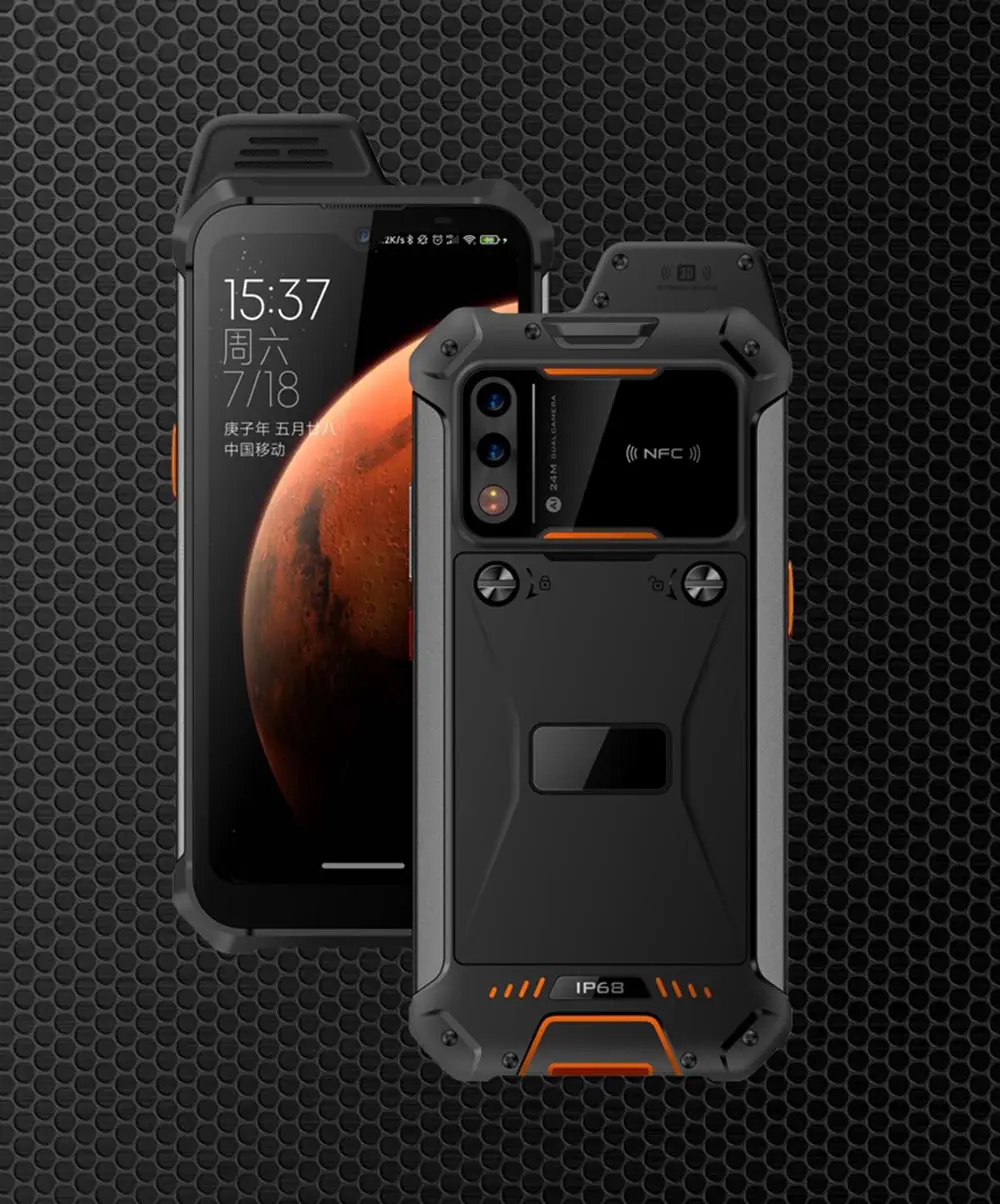 Rugged Smartphone Unlocked IP68 Waterproof Cell Phone 6.3 inch Android 11 4GB+64GB 5000mAh Battery LED Light Face ID Compass+GPS