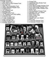 Ensemble de pieds-de-biche multifonctionnels pour machine à coudre automatique, 32 pièces, compatible avec les machines domestiques, pour la couture et le quilting DIY