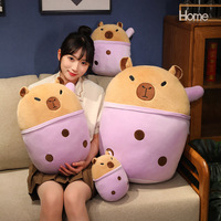 EN STOCK Nouveaux Peluches Populaires Douces et Mignonnes Kawaii Boba Capybara, Jouet en Peluche Capybara Bubble Boba Tea