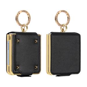 Étui de téléphone avec support d'anneau pour Samsung <span class=keywords><strong>Z</strong></span> <span class=keywords><strong>Flip</strong></span> 5 <span class=keywords><strong>4</strong></span> 3 Étui en cuir tendance antichoc pour Galaxy <span class=keywords><strong>Z</strong></span> <span class=keywords><strong>Flip</strong></span> 7 6 - Product Image 2