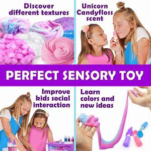 Perfect Toysrunner - Kit de Slime de Unicornio Ecológico de Plástico y Silicona, Puede Hacer Arcilla Brillante, Espuma, Gelatina, Cubos de Playdough, Diversión Creativa - Product Image 3