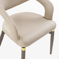 Chaise de salle à manger italienne de luxe en bois massif, fauteuil en cuir tissu léger et simple, design de villa moderne, chaise à dossier