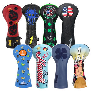 Im Angebot PU-Leder Golf-Zubehör Vierblättriges Kleeblatt Bestickte Golf-Schlägerhauben Driver Golf-Schlägerabdeckungen - Product Image 1