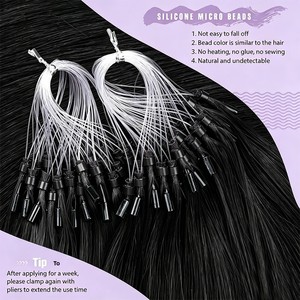 Extensioni per <span class=keywords><strong>capelli</strong></span> Microlink Remy Pre-Bonded, colore naturale, con microperline, 100% <span class=keywords><strong>capelli</strong></span> umani <span class=keywords><strong>veri</strong></span>, 50g/50 <span class=keywords><strong>ciocche</strong></span>/confezione, 16-26 pollici - Product Image 3