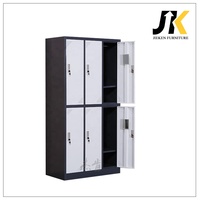Casier en acier à 6 portes au design moderne, casier de gym multicouche durable en acier, casiers de rangement pour personnel avec serrure