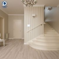 Escalier en colimaçon suspendu moderne Prima avec colonne centrale dissimulée, marches en bois anti-taches pour maison privée