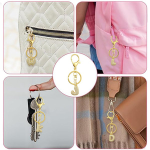 Portachiavi all'ingrosso con lettere di moda con alfabeto a diamante per portachiavi in <span class=keywords><strong>oro</strong></span> argento alla moda portachiavi iniziale per borsa - Product Image 6