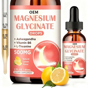 <strong>Magnesium</strong> <strong>Glycinate</strong> Drops Oral Liquid Improve Memory or Sleep 60mL Per Bottle Supplement CGMP - Product Image 1