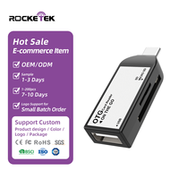 Rocketek OTG 2'si 1 Arada USB C 2.0 Kamera Hafıza Kartı SD TF 2.0 Kart Okuyucu Hub Telefon PC Dizüstü Bilgisayar için