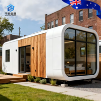 Cabane préfabriquée de luxe en forme de pomme, structure en acier, mobile, sur mesure, pour hôtel, resort et camping