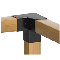 Support de toit de pergola robuste 2x4 support triangulaire simple connecteur de faisceau de poteau bois 2 "x 4" supports de montage en plastique en acier