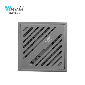 WESDA <span class=keywords><strong>Ducha</strong></span> de baño Filtro de pelo antiolor Desagüe de piso de <span class=keywords><strong>ducha</strong></span> cuadrado de acero inoxidable con rejilla de cubierta extraíble - Product Image 2