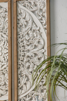 Décoration de maison unique faite à la main éléments de panneaux muraux en bois blanc antique mixte bois sculpté mariage Art carré décoration murale en bois