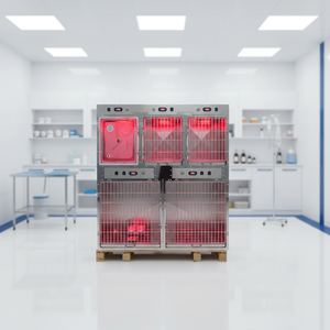 Professioneller Edelstahl-Hundekäfig für Tierkliniken Modernes Quadratisches Wasserfestes Langlebiges Solides Design Sicherer Veterinärkäfig 100kg - Product Image 1