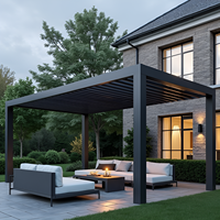 Pergola automatique en aluminium avec toit rigide à lames orientables électriques pour jardin, pavillon, terrasse, espace de vie extérieur