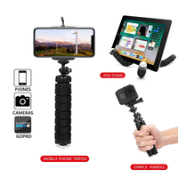 Support de téléphone trépied pieuvre en gros avec clip de fixation, léger, flexible, pour appareil photo, éponge, télécommande selfie