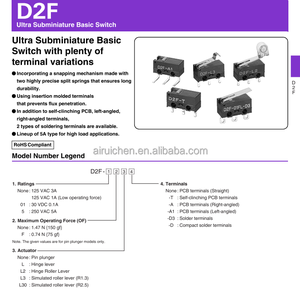 Distributor Switch Snap Action D2F NO NC SPDT Hinge Lever 3A 125VAC D2F-L-D BASIC Switch for - Product Image 3