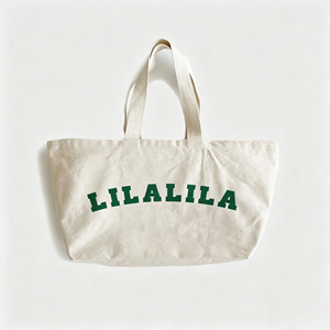 Bolsa de Lona Verde con Logotipo Personalizado, Bolsa de Compras de Algodón con Estampado de Letras de Gran Capacidad para Deportes, Gimnasio y Viajes - Product Image 6