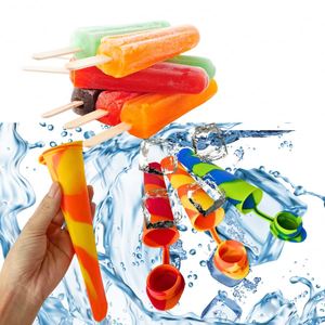Molde de silicona ecológico para helados y paletas de hielo, fácil de desmoldar, reutilizable, para hacer paletas de hielo coloridas. - Product Image 3