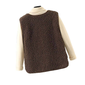 Veste sans manches décontractée pour <span class=keywords><strong>femme</strong></span>, veste coupe-vent zippée en polaire et <span class=keywords><strong>gilet</strong></span> d'hiver en <span class=keywords><strong>cachemire</strong></span> - Product Image 2