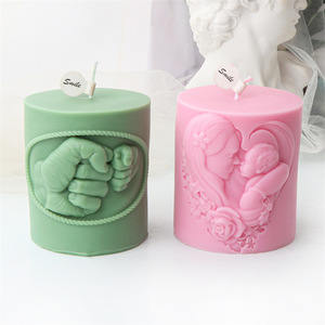 Moule à bougie colonne DAD, moule cylindrique lettre <span class=keywords><strong>MAM</strong></span>, moule en silicone écologique Sanzon, cadeau fête des pères, décoration maison - Product Image 3