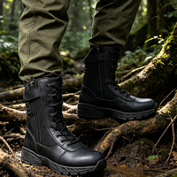 Bottes tactiques respirantes et légères, à fermeture éclair, avec doublure en mesh absorbant la transpiration, pour l'entraînement