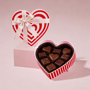 Boîte à chocolats personnalisée biodégradable en forme de cœur, deux prix, <span class=keywords><strong>pour</strong></span> Noël 2026 - Product Image 1