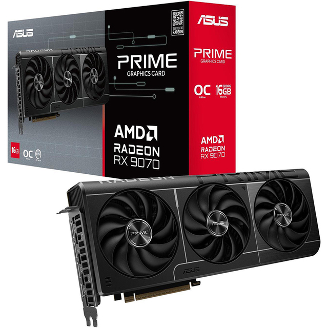 PRIME-RX9070-O16G 256-Bit GDDR6 PCI Express 5.0 RDNA 4 Graphics Card AMD PRIME Radeon RX 907016GB