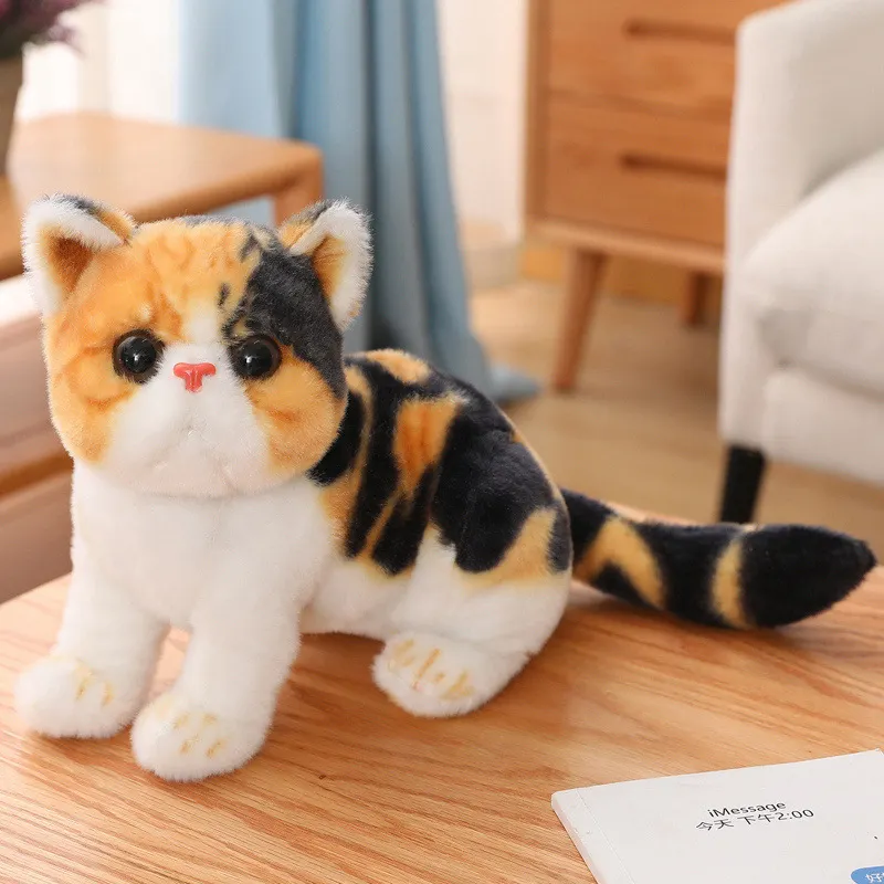 ペットおもちゃシミュレーション猫形リアルPPコットン入りソフトイケメンかわいいおもちゃ