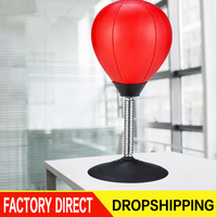 Ballon de boxe de bureau pour réflexes, sac de frappe rapide sur table, base à ventouse, en cuir PU mat, anti-stress pour enfants et adultes, 650g