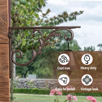 Support mural rustique en fer forgé pour pot de fleurs - Étagère murale durable et écologique pour décoration intérieure et jardinière d'intérieur