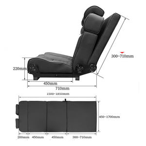 Sofá cama de cuero trasero ajustable de tres pliegues personalizado de alta calidad directo de fábrica AutoLiuMa para RV Camper Van - Product Image 2