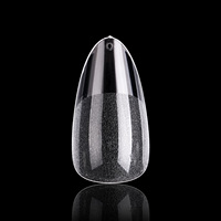 180 Pièces de Faux Ongles Amande Moyenne en PMMA Couverture Complète, Gel Souple Transparent Semi-Mat Boîte, Vente en Gros, 15 Tailles