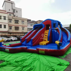 Neue kommerzielle Outdoor Aufblasbare Nass-und Trocken wasser rutsche Familie Hinterhof Mini aufblasbare Rutsche Kinderspiel platz