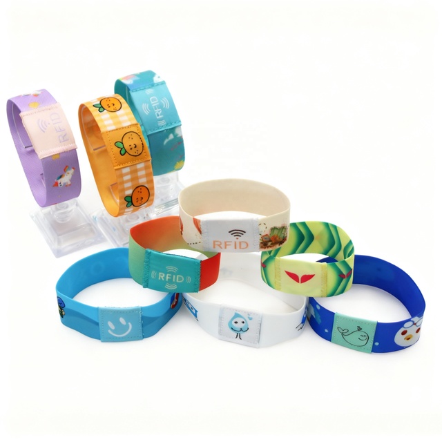 Customized Logo Elastic RFID Wristband | Bulk Stretchable NFC Fabric Bracelet | Fast Delivery Smart Band for Access Control