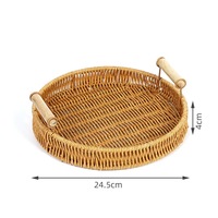 Boîte de rangement à bas prix pour fruits tissés en plastique rotin plateau de fruits panier organisateur Snack panier