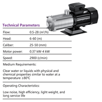 Pompe centrifuge multi-étages en acier inoxydable CHLF pour système de refroidissement d'eau HVAC, surpression d'eau, MINAMOTO OEM