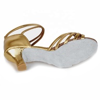 Chaussures de danse latine pour femmes, avec talons de 5cm, couleur or, collection 801